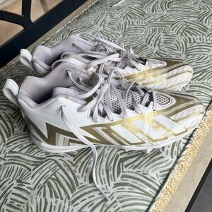 adidas White and Gold Athletic Shoes